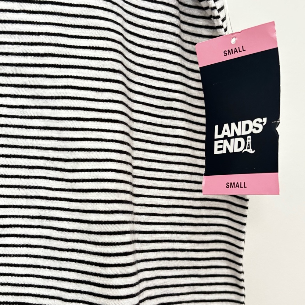 Lands’End Classic Neutral Black White Sleeveless Tank Top Size Small NEW D158 - Picture 5 of 12
